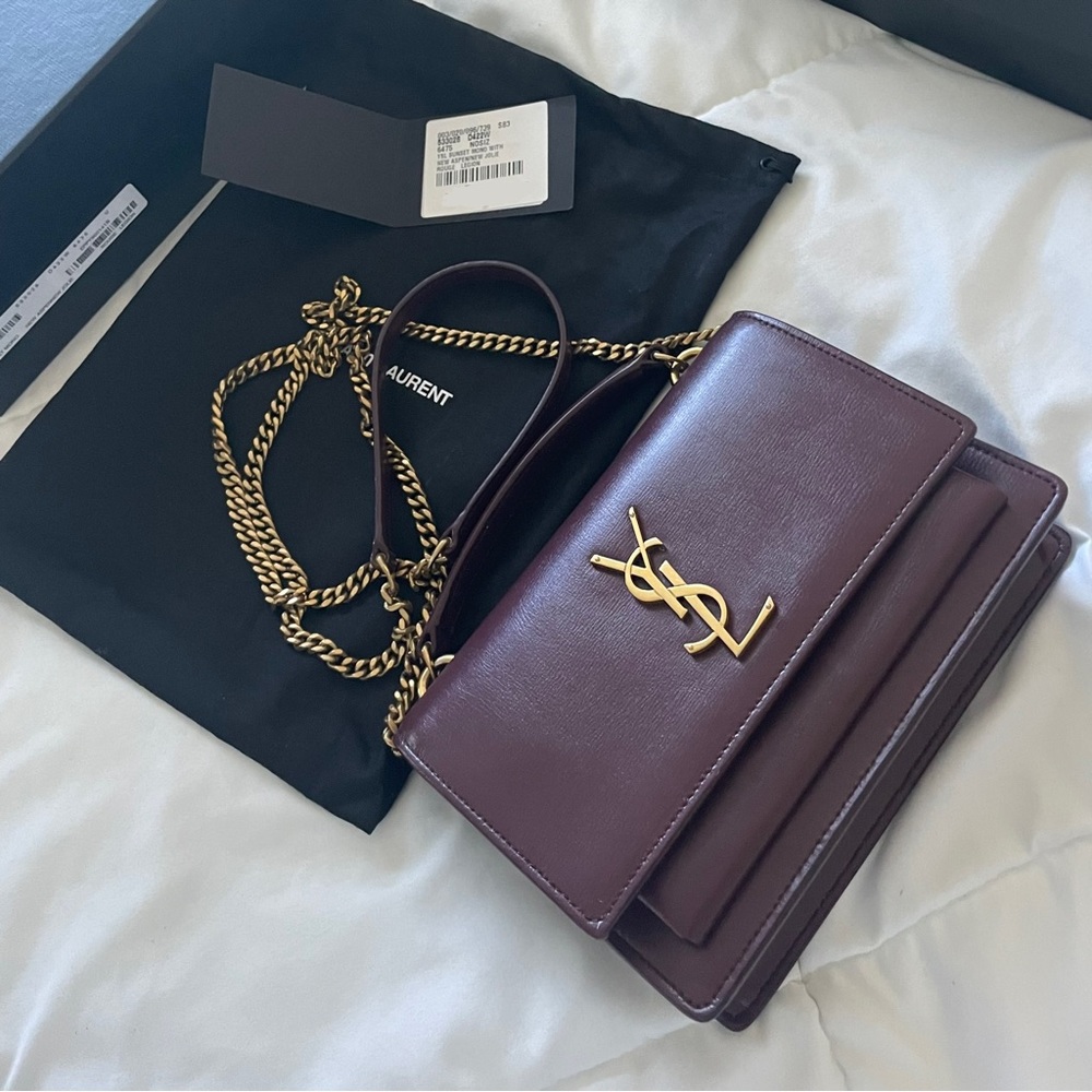 Saint Laurent mini sunset wallet on chain bag